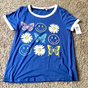 Blue short-sleeve girls t-shirt